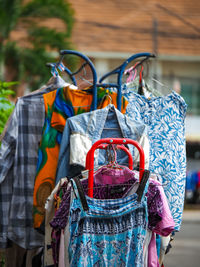 Clothes are hung on the clothesline