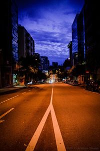 City street along buildings