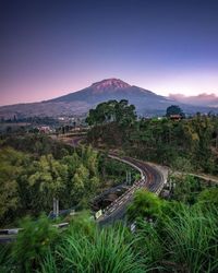 High angle view of road passing through landscape