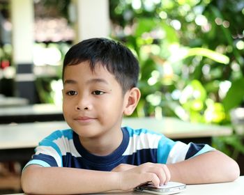 Close-up portrait of boy