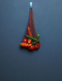 Close-up of red chili pepper against white background