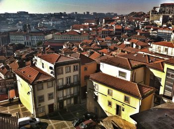 High angle shot of townscape