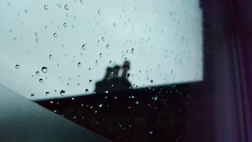 View of building through window