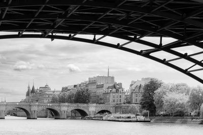 Arch bridge over river