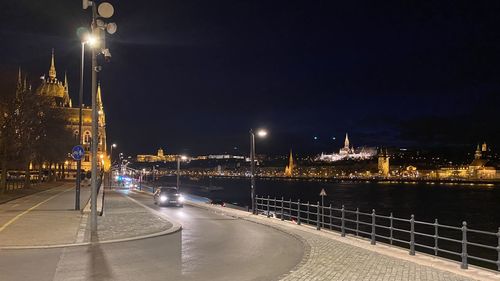 Illuminated city at night