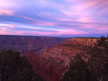 Scenic view of landscape against sky during sunset