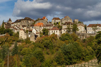 Panoramic shot of townscape against sky