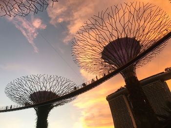 Low angle view of silhouette tree against sky at sunset