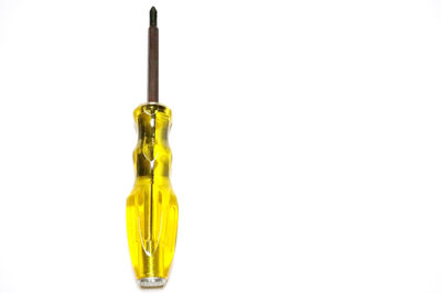 Close-up of drink against white background
