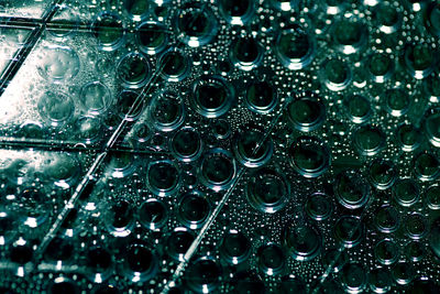 Full frame shot of water drops on glass