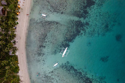 High angle view of beach