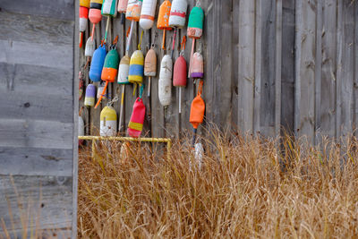 Multi colored hanging on clothesline