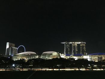 Illuminated city at night
