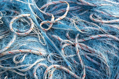 Full frame shot of fishing net