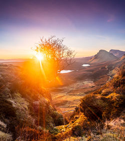 Scenic view of landscape against sky during sunset