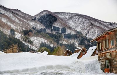 Snow covered mountain against sky