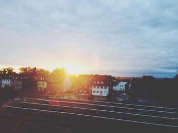 Railroad track at sunset