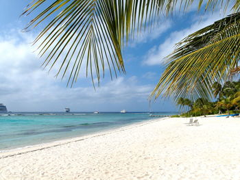 Scenic view of beach against sky