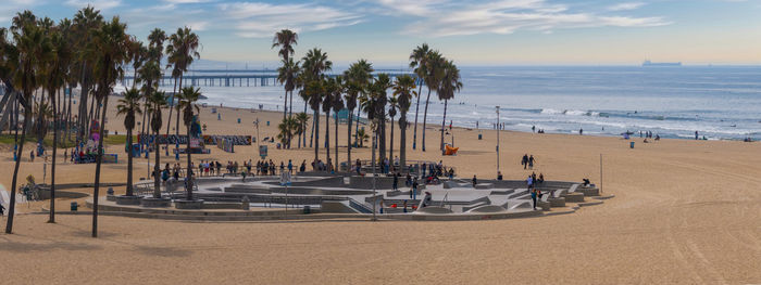 Scenic view of beach against sky