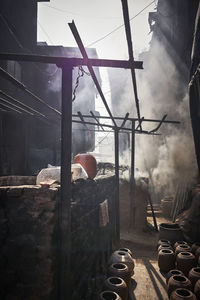 Dharavi slum, mumbai. late afternoon. this particular neighbourhood is specialised in pottery.