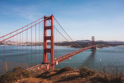 Golden gate bridge against sky