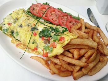 Close-up of food served in plate