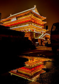 Illuminated city at night