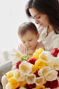 Close-up of girl eating food