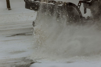 Close-up of splashing water in winter