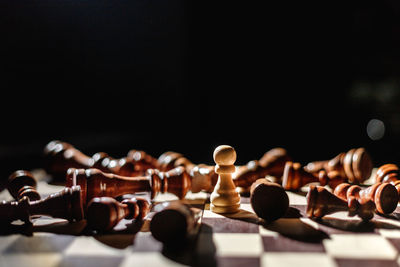 Close-up of chess pieces