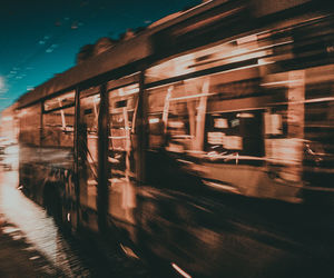 Train passing through window