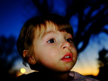 Close-up portrait of cute boy