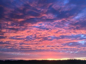 Scenic view of dramatic sky during sunset