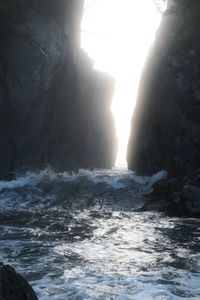 Scenic view of sea and rocks