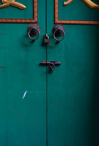 Full frame shot of closed door vintage