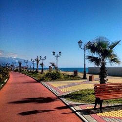 Scenic view of beach against clear sky