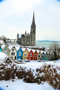View of buildings in winter