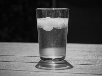 Close-up of drink in glass on table