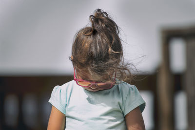 Close-up of boy outdoors