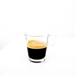 Close-up of coffee cup against white background