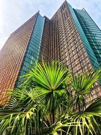 Low angle view of modern building against sky