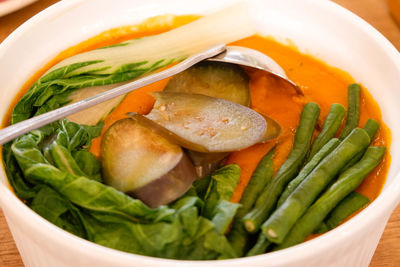 Close-up of soup in bowl