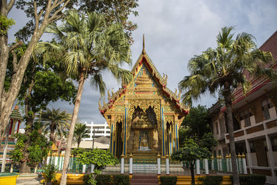 Low angle view of temple against sky