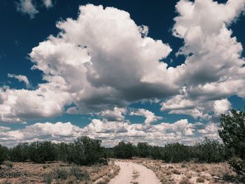 Scenic view of land against sky