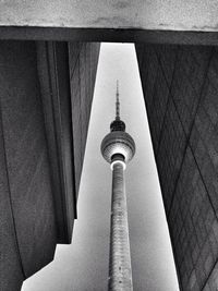 Low angle view of communications tower