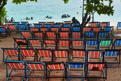 Chairs on beach