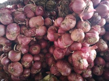 Full frame shot of onions for sale at market stall