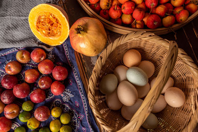 High angle view of fruits