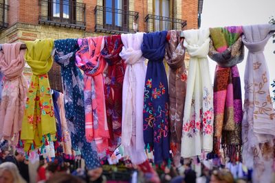 Group of people at market stall