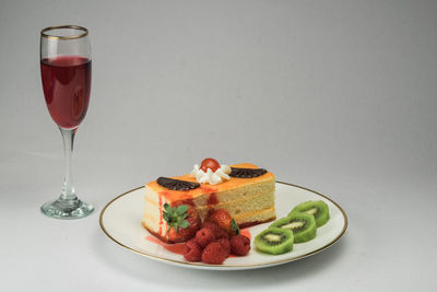 Close-up of served food on table